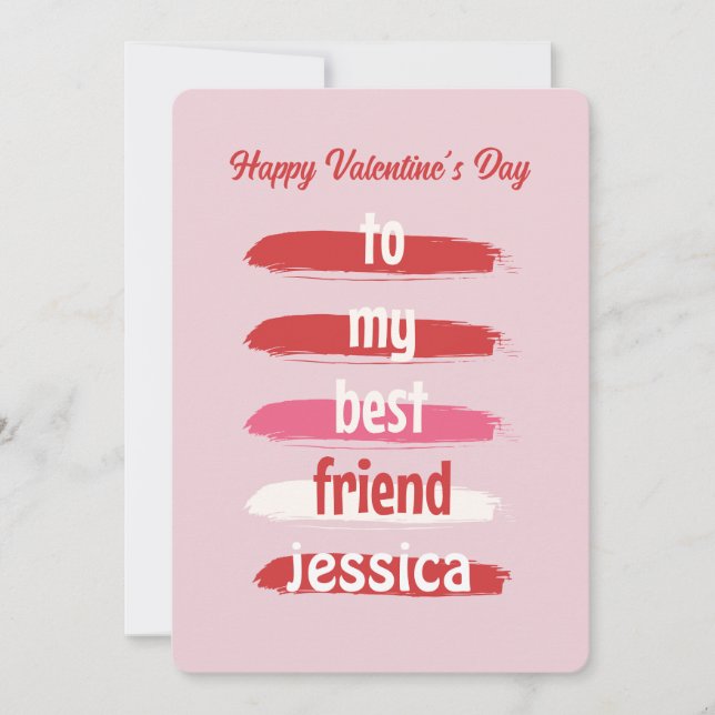 Cartes Pour Fêtes Annuelles À Mon Meilleur Ami de la Saint-Valentin (Devant)