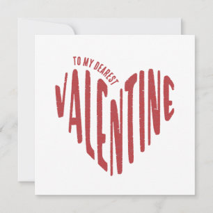 Cartes Pour Fêtes Annuelles À mon plus cher Valentine Red Heart Word Art Minim