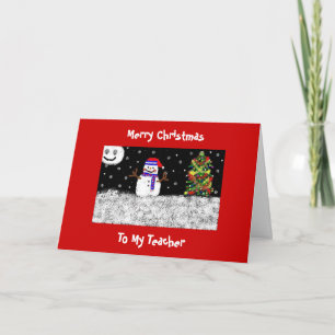 Cartes Pour Fêtes Annuelles À mon professeur, Joyeux Noël
