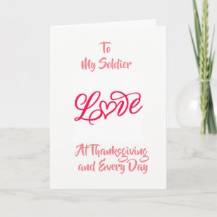 CARTES POUR FÊTES ANNUELLES À MON SOLDAT DE REMERCIER AVEC AMOUR