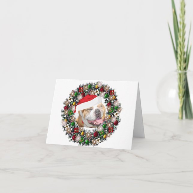 Cartes Pour Fêtes Annuelles À Noël - Bulldog (Devant)