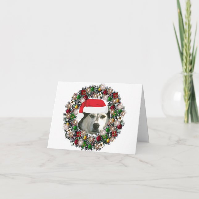 Cartes Pour Fêtes Annuelles À Noël - Malamute d'Alaska (Devant)