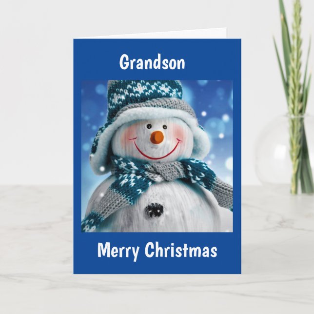 CARTES POUR FÊTES ANNUELLES À NOTRE * GRANDSON* S'AMUSENT À NOËL (Devant)