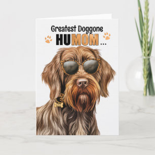 Cartes Pour Fêtes Annuelles À poils durs Pointing Griffon Chien Fête des Mères