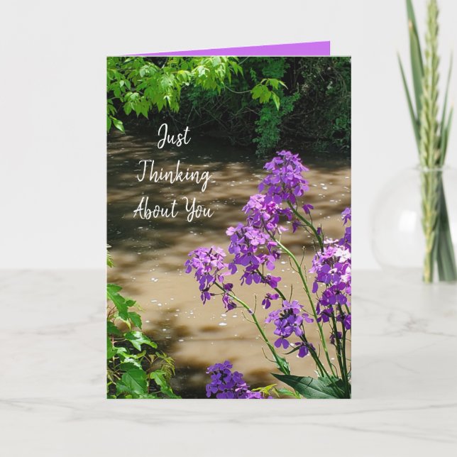 Cartes Pour Fêtes Annuelles À propos de vous, Jolie Fleurs violettes v (Devant)