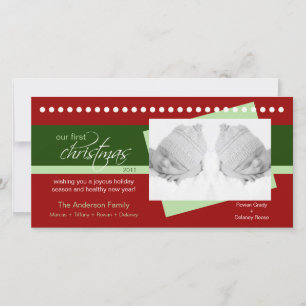Cartes Pour Fêtes Annuelles Ă?res vacances Photocard de Noël de jumeaux