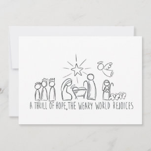 Cartes Pour Fêtes Annuelles A Thrill oh Hope Nativité croquis