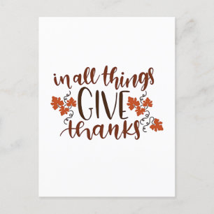 Cartes Pour Fêtes Annuelles À toutes choses rendez grâce Citrouille de Thanksg
