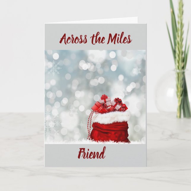 CARTES POUR FÊTES ANNUELLES A TRAVERS DES KILOMÈTRES DE "AMI" À NOËL (Devant)
