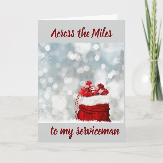 CARTES POUR FÊTES ANNUELLES À TRAVERS DES KILOMÈTRES DE "SERVICEMAN" À NOËL (Devant)