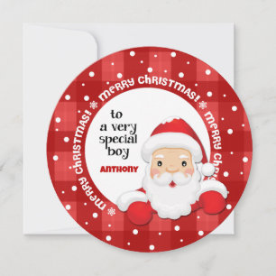 Cartes Pour Fêtes Annuelles À un Garçon spécial du Père Noël. Noël