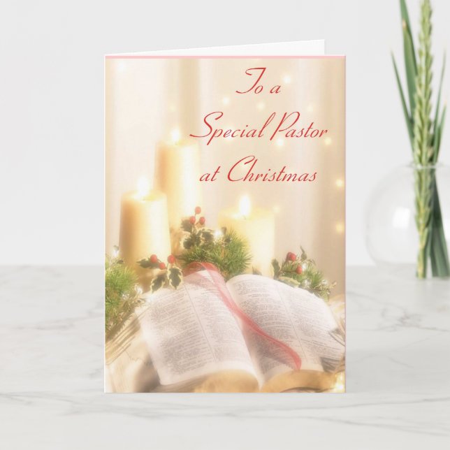 Cartes Pour Fêtes Annuelles À un pasteur spécial à Noël (Devant)
