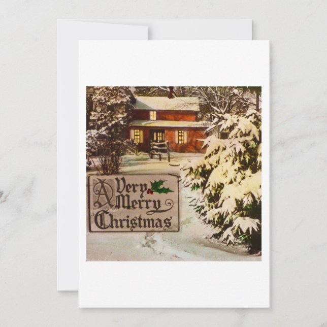 Cartes Pour Fêtes Annuelles A Very Merry Christmas Classic Traditional Winter  (Devant)