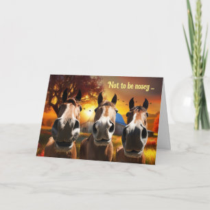 Cartes Pour Fêtes Annuelles À votre santé Drôle Humoristique 3 Chevaux et une