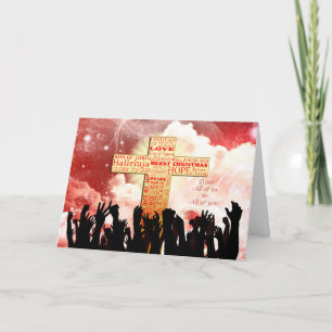 Cartes Pour Fêtes Annuelles À vous tous, un Noël croix chrétienne