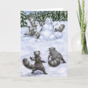 Cartes Pour Fêtes Annuelles A West Coast Christmas: Raccoons