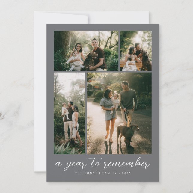 Cartes Pour Fêtes Annuelles A Year to Remember Photo Collage (Devant)
