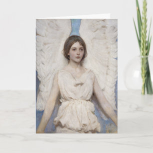 Cartes Pour Fêtes Annuelles Abbott Thayer Ange Ancienne Art Fin Victorien