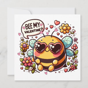 Cartes Pour Fêtes Annuelles Abee My Valentine ? - Charmante Bee Valentine's Ca