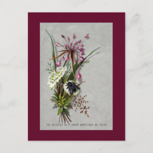 Cartes Pour Fêtes Annuelles Abeille et Allium Noël victorien