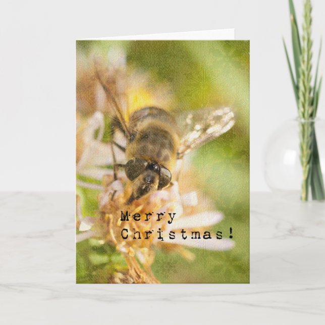 Cartes Pour Fêtes Annuelles Abeille Joyeux 2, Miel Abeille Noël (Devant)