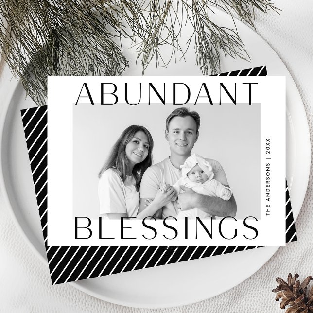 Cartes Pour Fêtes Annuelles Abondante Bénédiction Black Photo (Créateur téléchargé)