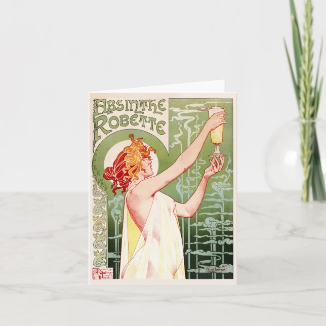 Cartes Pour Fêtes Annuelles Absinthe Robette (crème) (Devant)