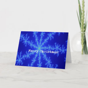Cartes Pour Fêtes Annuelles Abstact Blue Snowflake, Joyeux Noël !