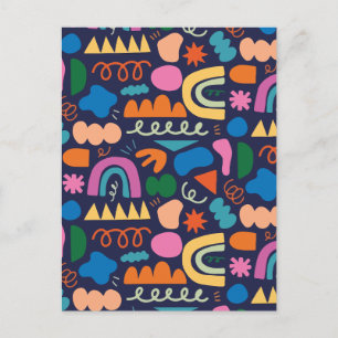 Cartes Pour Fêtes Annuelles Abstrait minimaliste coloré