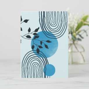 Cartes Pour Fêtes Annuelles Abstraite feuille tropicale contemporaine du milie