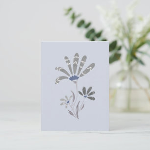 Cartes Pour Fêtes Annuelles Abstraites Fleurs psychédéliques en niveaux de gri