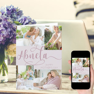 Cartes Pour Fêtes Annuelles Abuela Fête des Mères 4 Photo Collage rose