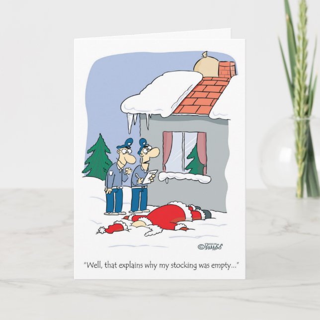 Cartes Pour Fêtes Annuelles accident de père Noël (Devant)