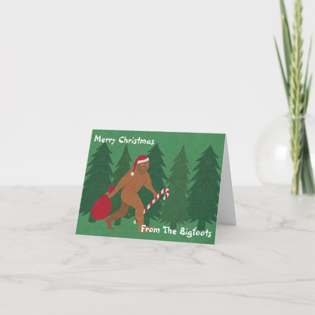 Cartes Pour Fêtes Annuelles Acclamation de Noël de Père Noël Squatch du (Devant)