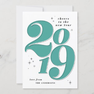 Cartes Pour Fêtes Annuelles Acclamations à la nouvelle année audacieuse 2019
