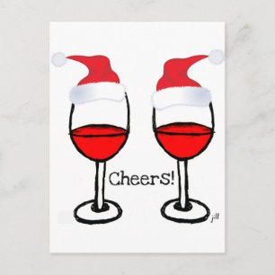 CARTES POUR FÊTES ANNUELLES ACCLAMATIONS DE CASQUETTES DE PÈRE NOËL DE VIN