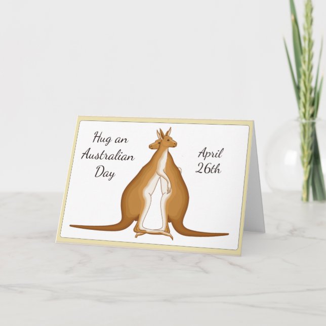Cartes Pour Fêtes Annuelles Accrochez-vous à une journée australienne 26 avril (Devant)