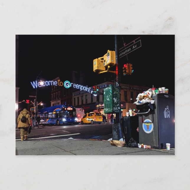 Cartes Pour Fêtes Annuelles Accueil à Greenpoint : La tache de déchets (Devant)