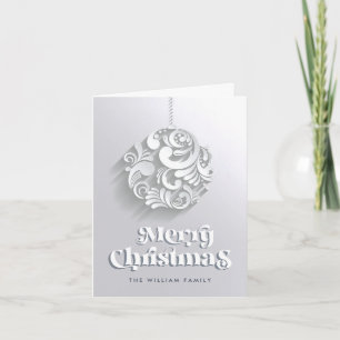 Cartes Pour Fêtes Annuelles Accueil de l'ornement de Noël moderne 3D