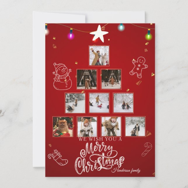 Cartes Pour Fêtes Annuelles Accueil familial personnalisé Joyeux Noël Photo (Devant)