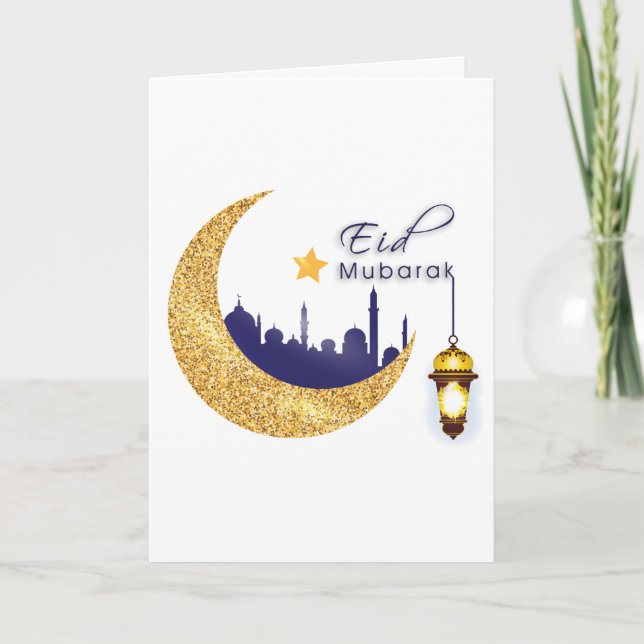 Cartes Pour Fêtes Annuelles Accueil photo de la famille Eid Moubarak (Devant)