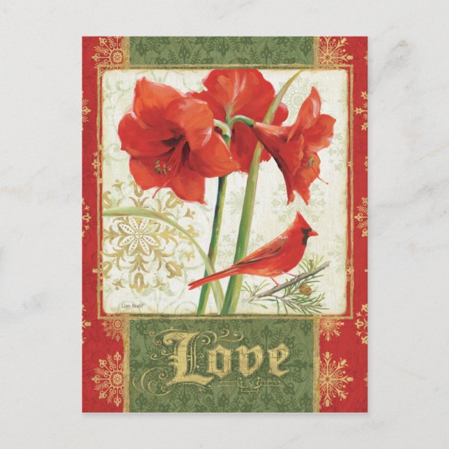 Cartes Pour Fêtes Annuelles Accueil pour Noël Amaryllis Amour (Devant)