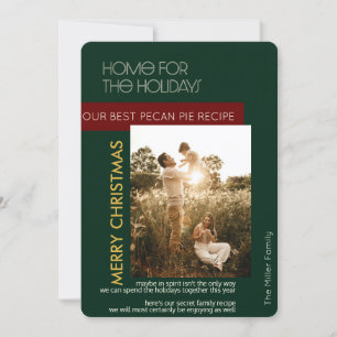 Cartes Pour Fêtes Annuelles Accueil Pour Vacances Green Custom Recette Photo &
