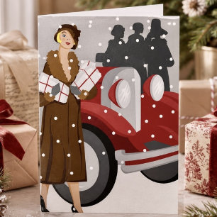 Cartes Pour Fêtes Annuelles Achats de Noël dans la neige