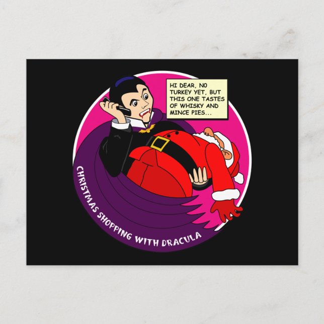 Cartes Pour Fêtes Annuelles Achats de Noël de Dracula (Devant)