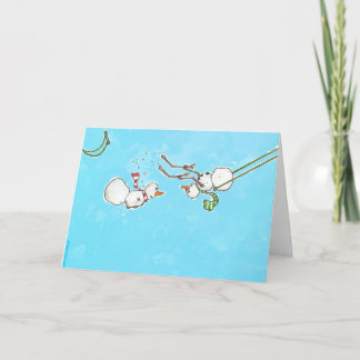 Cartes Pour Fêtes Annuelles Acrobates de trapèze bonhommes de neige