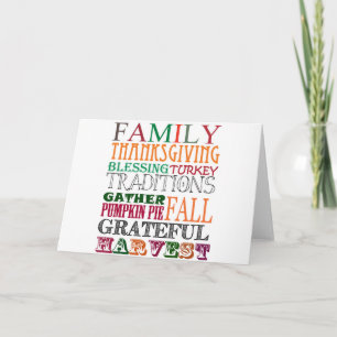 Cartes Pour Fêtes Annuelles action de grâce