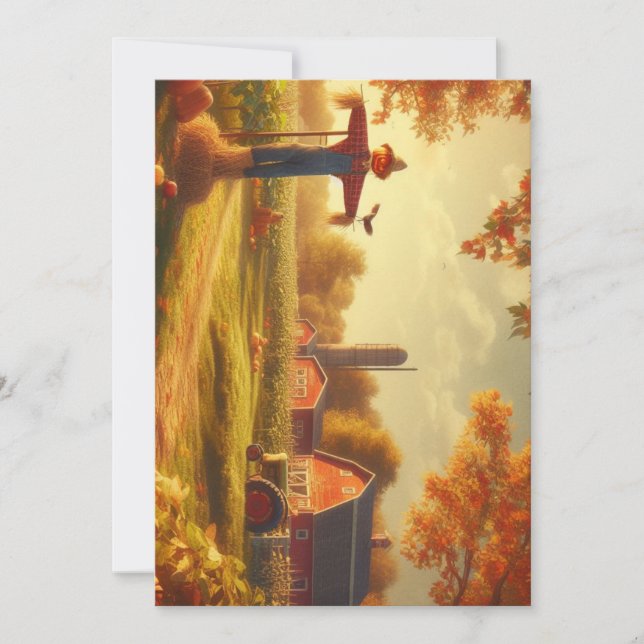 Cartes Pour Fêtes Annuelles Action de grâce/Automne/Automne à la ferme (Devant)