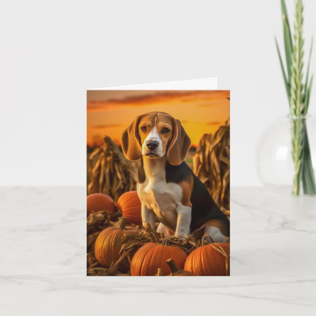 Cartes Pour Fêtes Annuelles Action de grâce Beagle (Devant)