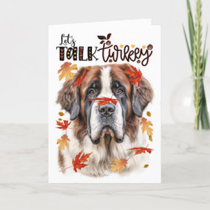 Cartes Pour Fêtes Annuelles Action de grâce Saint Bernard Dog Parlons Turquie
